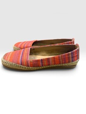 Aerosoles Solitaire Striped Espadrille Flats Size 9.5W Orange Pink
